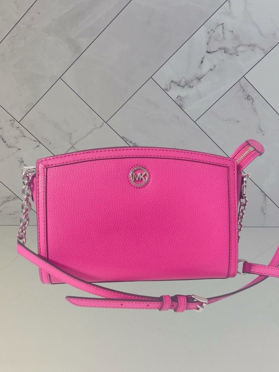 Michael Kors Handbags - Michael Kors Chantal Chain Strap Crossbody Bag Pink Pebble Leather Cerise Pink